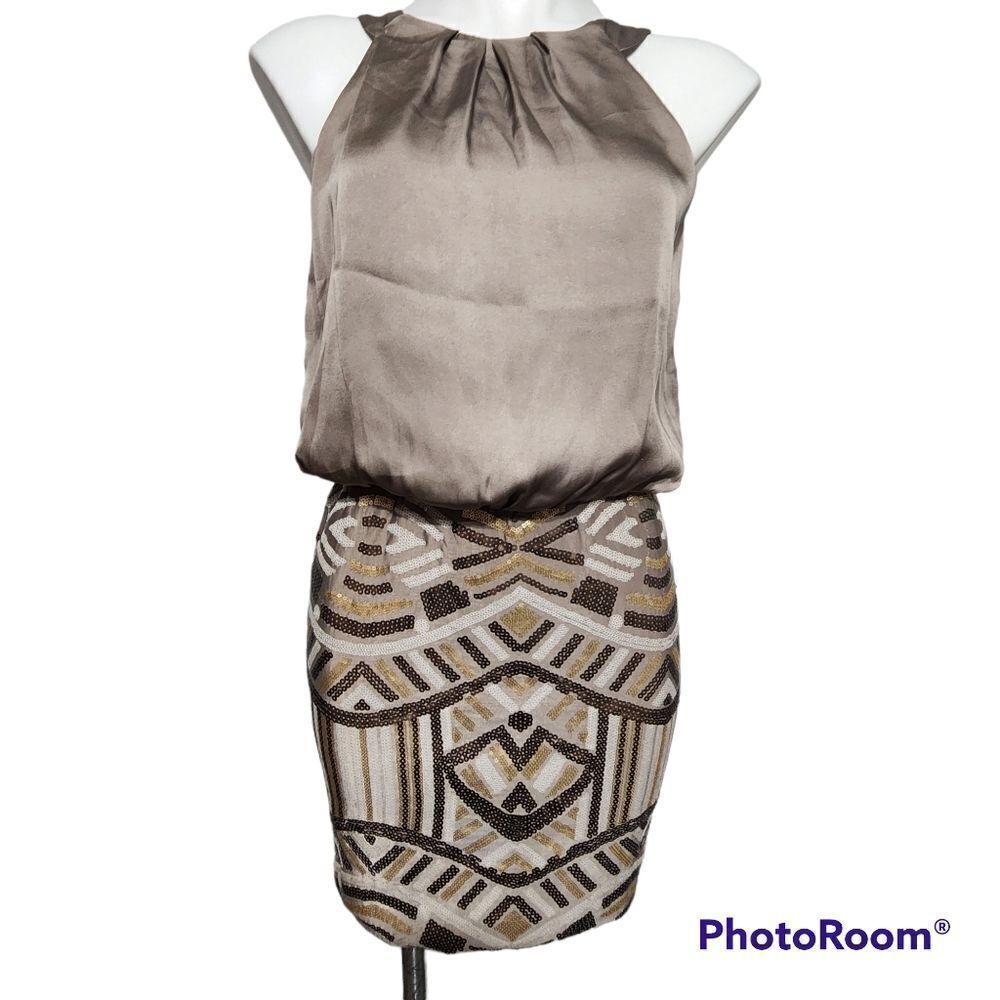 May & July metallic sequin dress M